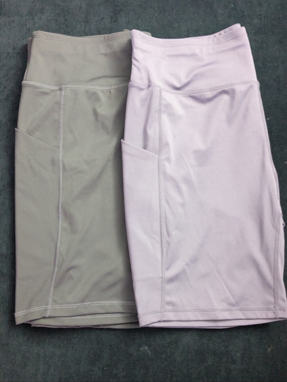 Set of 2 Bike Shorts Black & Dark Purple Size 2x